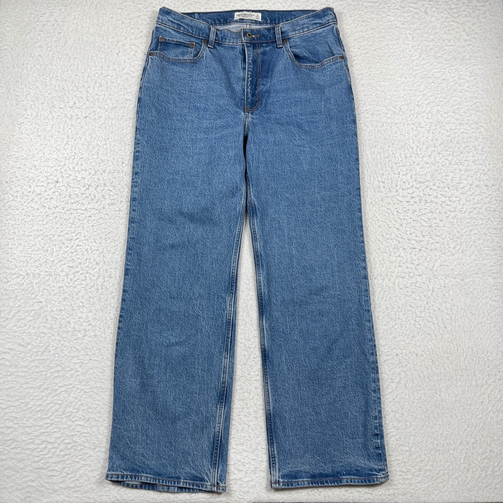 Abercrombie Jeans Womens 31 Blue The 90s Relaxed High Rise Denim Retro Y2K